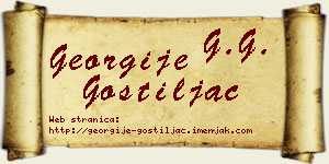 Georgije Gostiljac vizit kartica